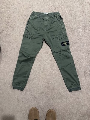 Stone Island Men s Green Cargo Pants Joggers W30 Authentic Certilogo