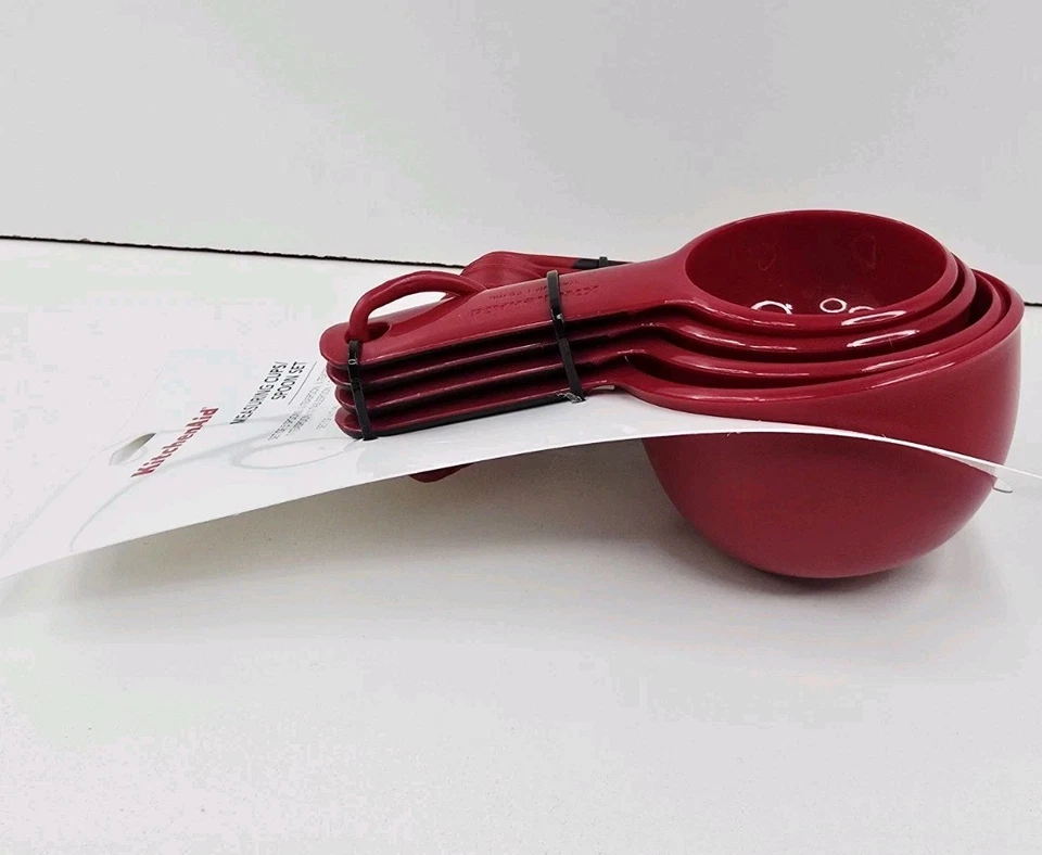 KitchenAid Measuring Cups and Measuring Spoon Set Red and Black Secure Grip New - Image 3 of 4