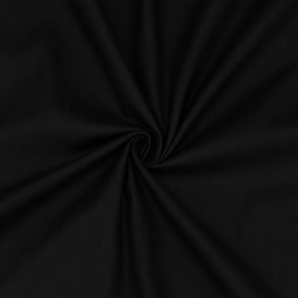 Premium Black Cotton Linen Blend Fabric | Stretch Suiting Material 145cm Wide - Image 3 of 4