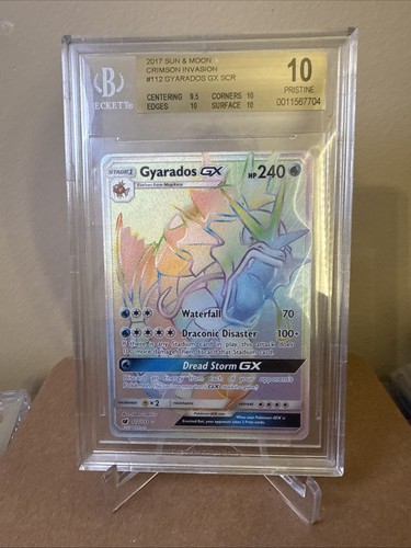 POP 1 - 2017 POKEMON SUN & MOON Secret Rare Full art #112 GYARADOS GX BGS 10