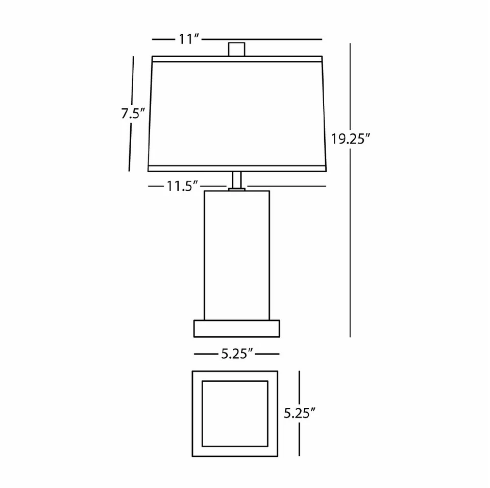 Lámpara de mesa columna Robert Abbey Harvey AL Harvey 19" - amarilla Foto 2 de 2