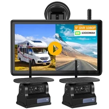 5" Touchscreen Display DVR  RV/Trucks 1080P Wireless Backup Camera Solar Powered