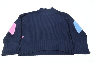 Kerri ROsenthal Marlowe Zero Waste Sweater Womens Medium Blue Hearts Oversized