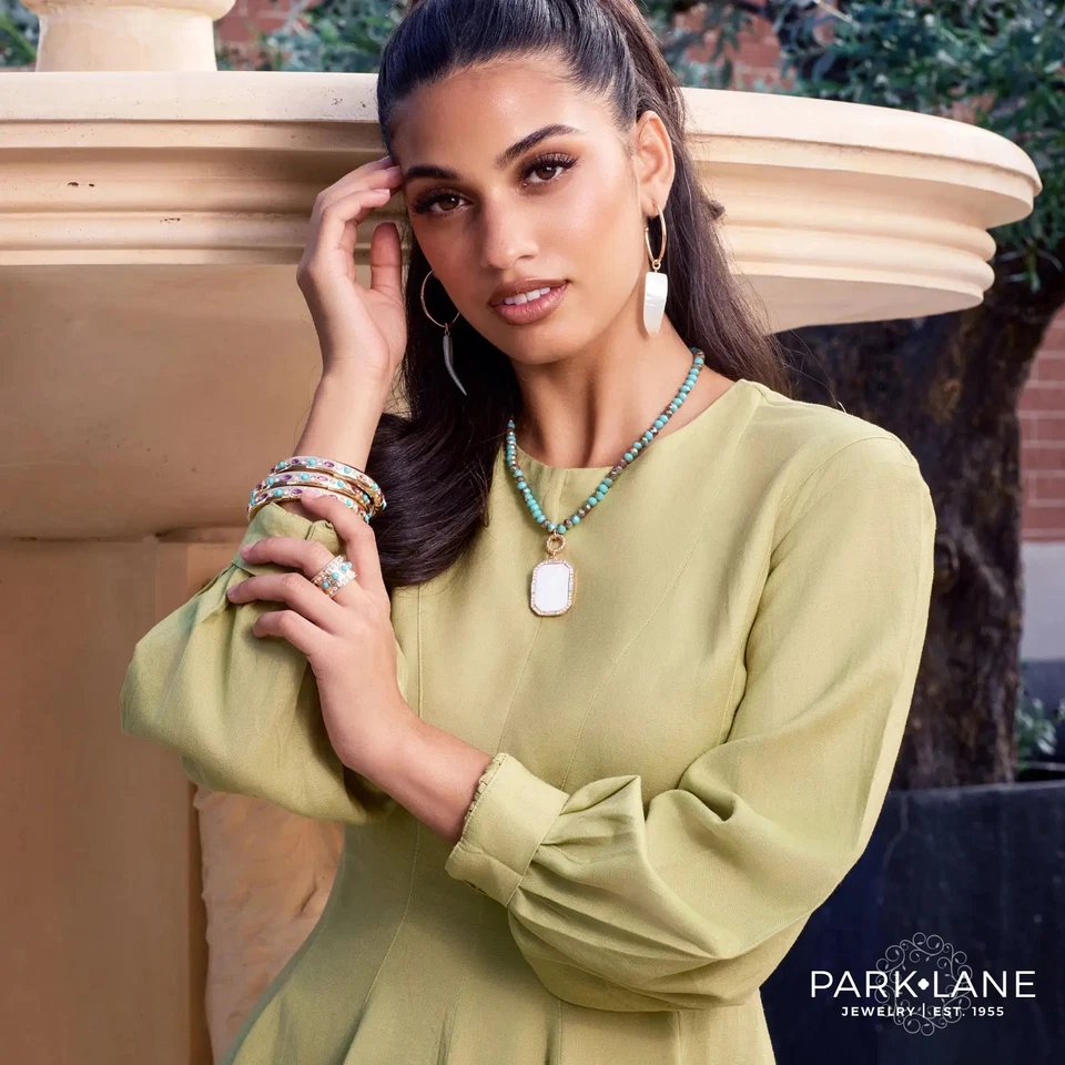 Park Lane Santal 2-in-1 Earrings Removable Mother of Pearl Charms 2.5 in Boho - Image 4 of 4