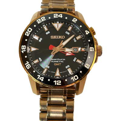 SEIKO Sportura Kinetic GMT 5M85-0AA0 Gold Men's Quartz Watch From