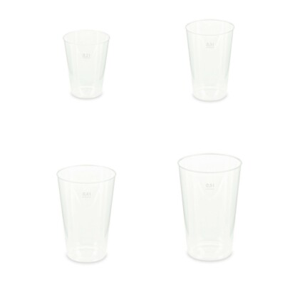 Mehrwegbecher Pfandbecher milchig transparent stabil PP 0,2 0,3 0,4 0,5 L ...