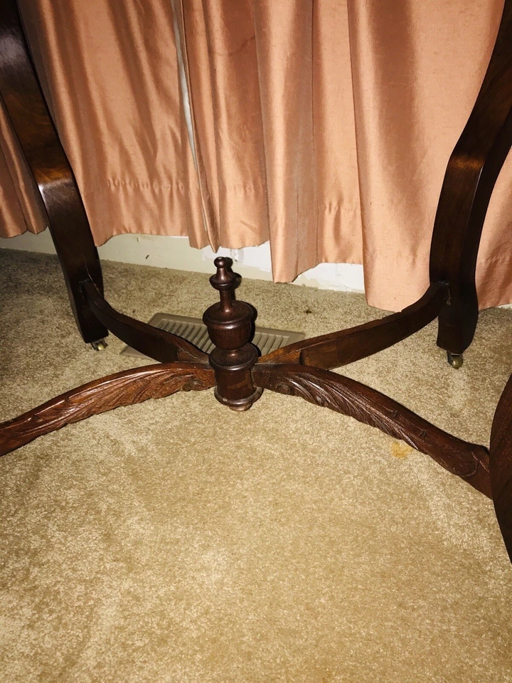 ANTIGUA MESA SUPERIOR DE MÁRMOL TORTUGA NOGAL TALLADA VICTORIANA Foto 2 de 4