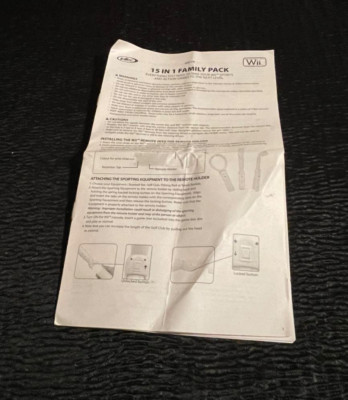 Manual ONLY 15 in 1 Family Pack G5710 Intec Wii Directions Instructions Owner's