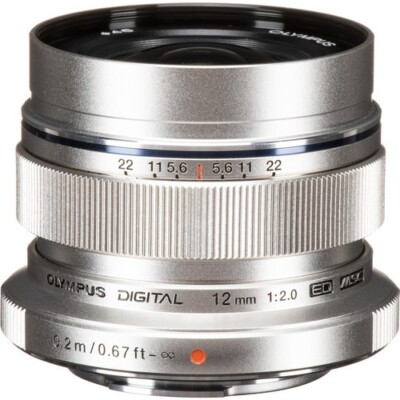 Reconditioned Olympus M.Zuiko Digital ED 12mm f/2 Lens -Silver