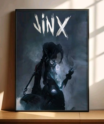 Arcane Poster League Of Legends Season 2 Jinx Glowing Tattoo Print