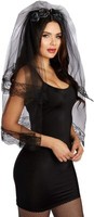 Dreamgirl Schwarzer Schleier KopfstüCk Erwachsene Damen Halloween KostüM ZubehöR