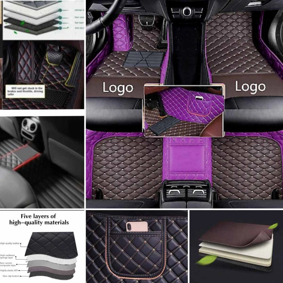 For Dodge Car Floor Mats Carpets Waterproof Custom Auto Pu Leather Liners Rugs - Imagem 2 de 4