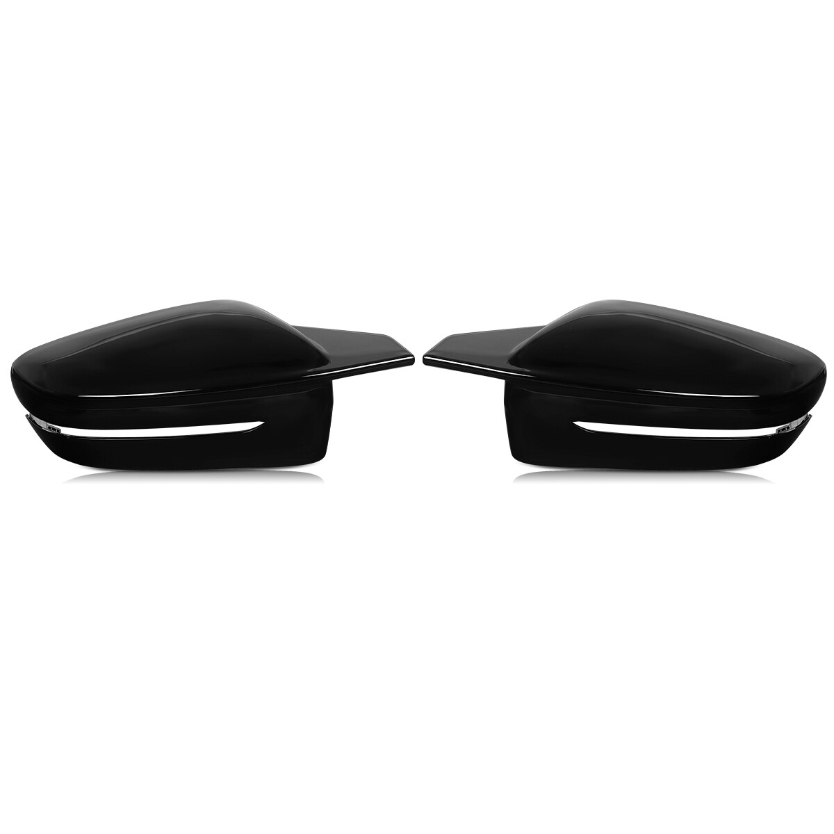 M Style Mirror Cover Caps For BMW 5 Series G30 G31 530i 540i 2017+ Glossy Black
