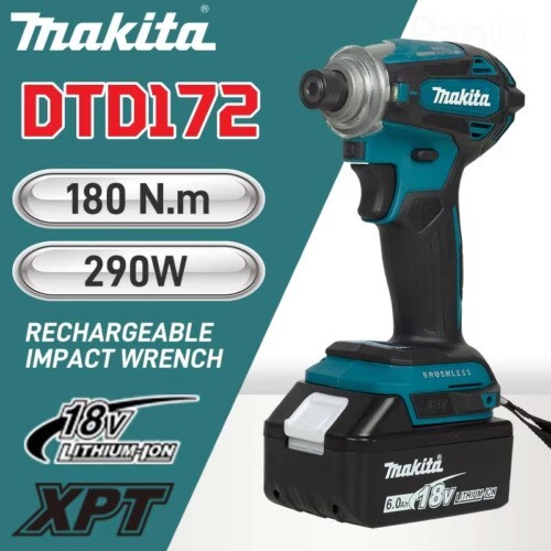 マキタ18V 172 Makita DTD172 18V Brushless Impact Driver Drill, 180Nm Cordless