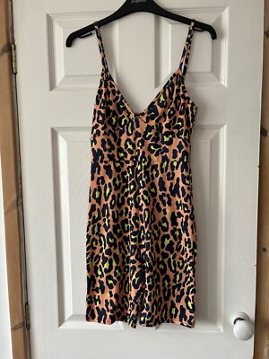 Women's PLT Pretty Little Thing Vibrant Leopard Print Unitard