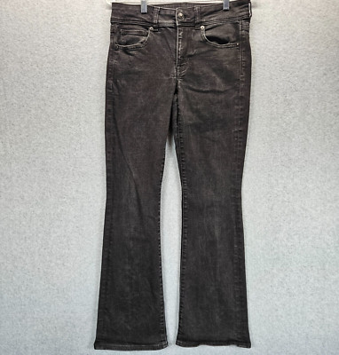American Eagle Kick Boot Jeans Womens 6 (30x31 Black Denim Mid Rise Next Stretch