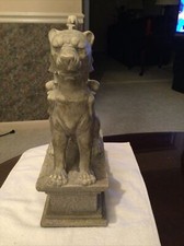Lg. Lion Gargoyle Figurine, AP3975, 17”H X 6” W X 10.5”L, Grayish-Brown Color,VG