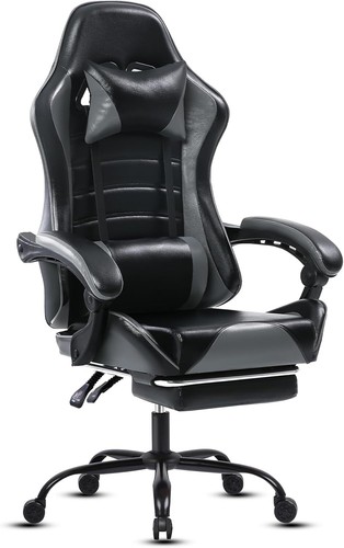 Ergonomic Gaming Chair High Back Computer Chair w/ Footrest Reclining Video Game - Picture 2 of 6