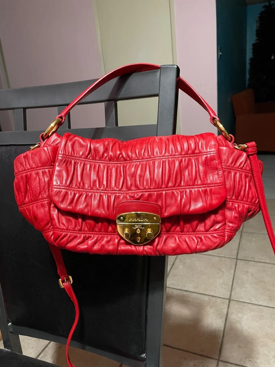 Prada Dressy Gaufre Shoulder Crossbody Bag USED with Prada Card