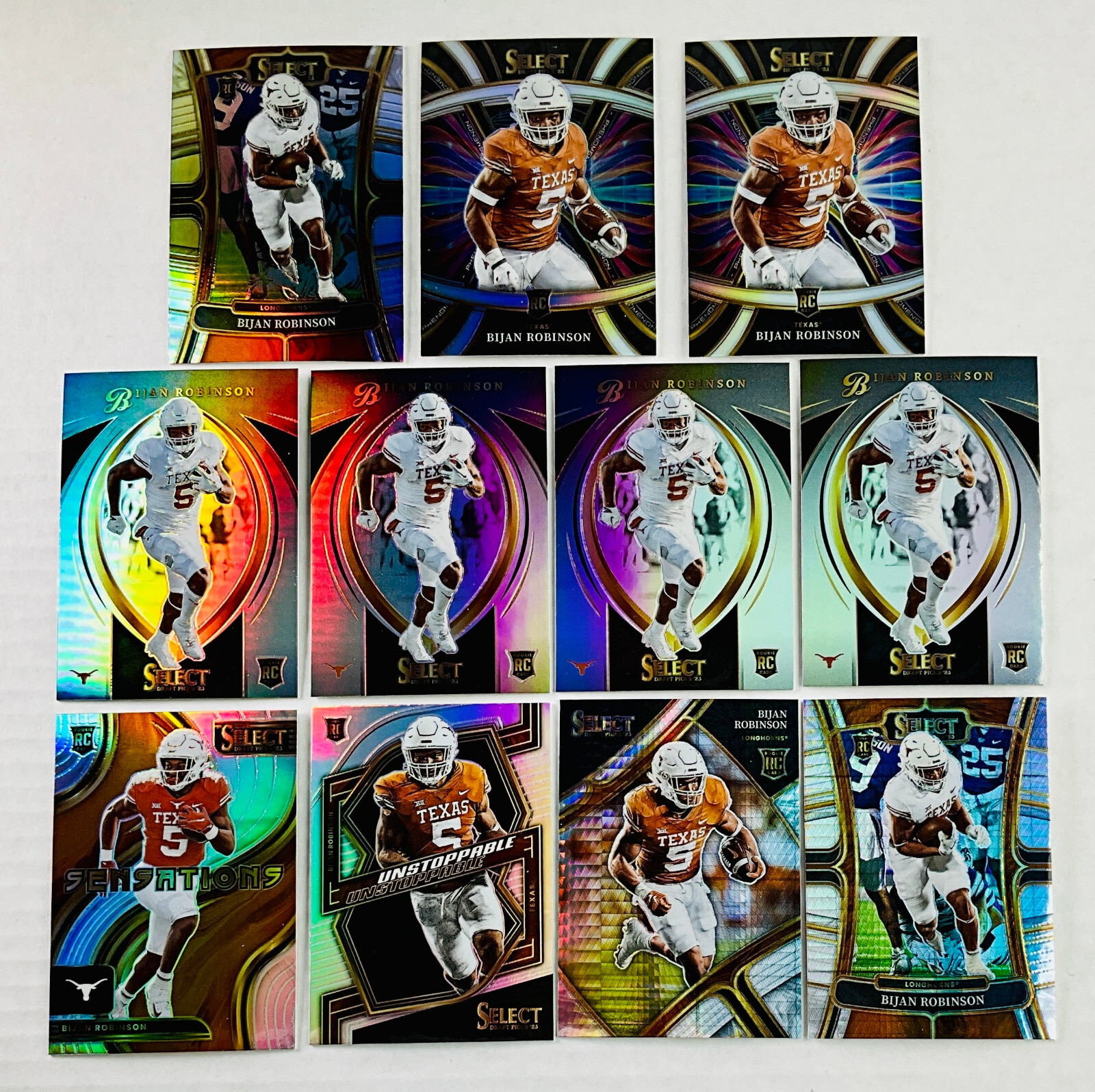 2023 Select Draft Bijan Robinson RC Silver Insert Certified Hyper - 11 Card!