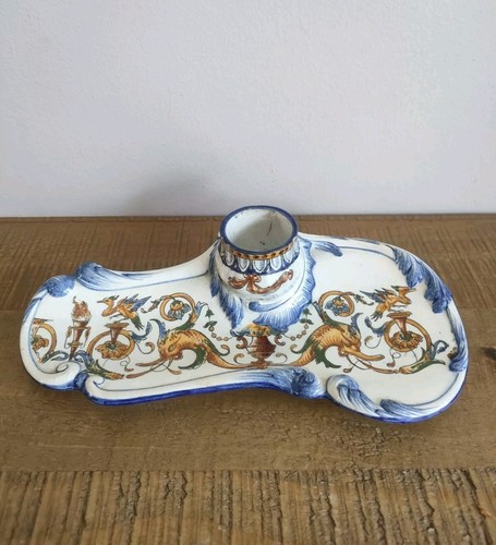 Ancien Encrier en Faience de