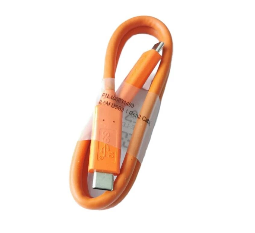Cabo ORANGE USB-C para USB-C 20 polegadas/50 cm para disco rígido portátil LaCie LRD0TU6 - Imagem 4 de 4
