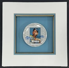 Mickey Mantle Signed 1952 Topps RC Porcelain Mini Plate Hof Auto Yankees PSA Coa