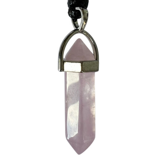 Rose Quartz Pink Crystal Necklace Pendant Womens Mens Girls Gemstone Jewellery - Afbeelding 1 van 5