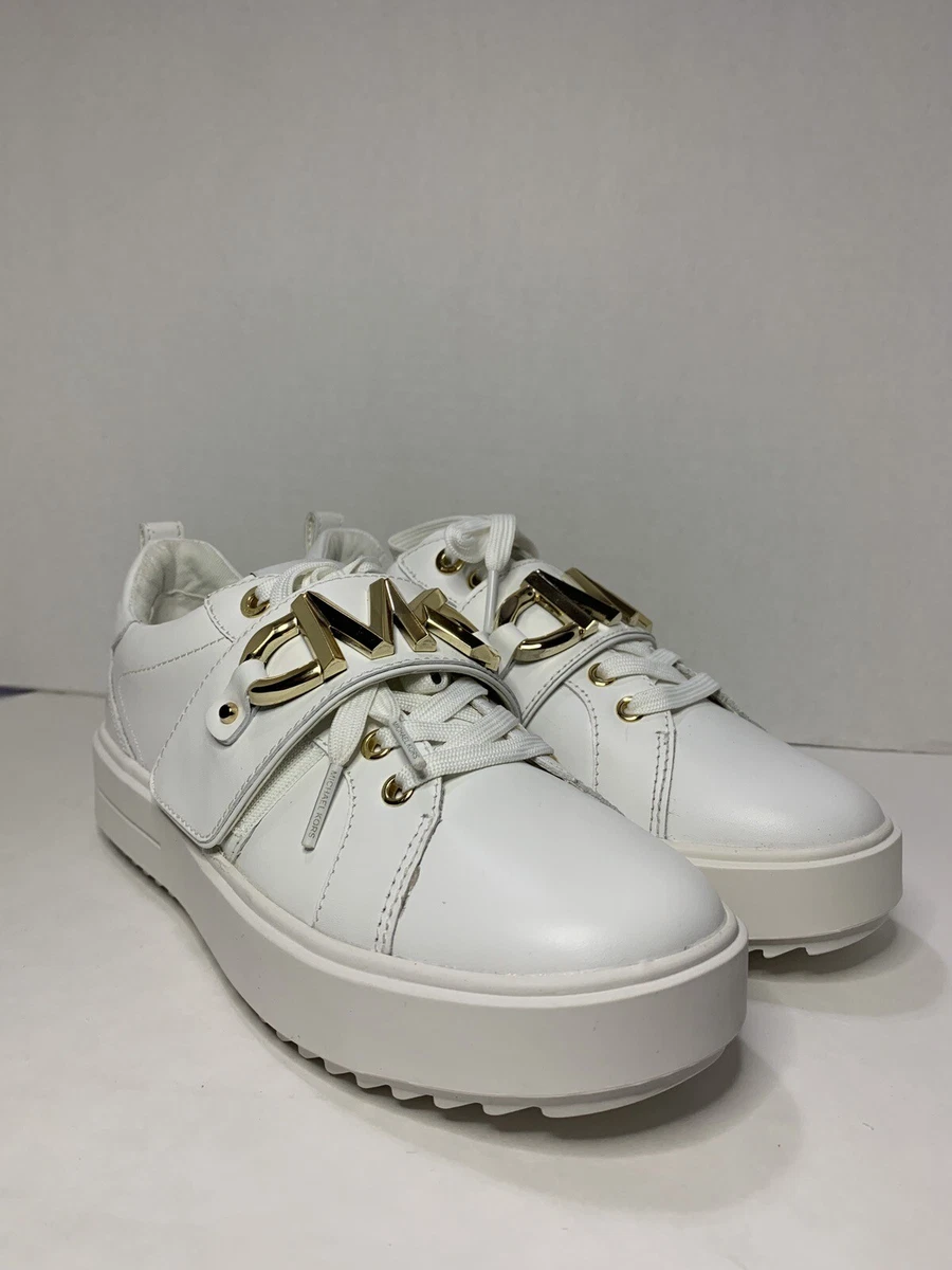 MICHAEL Michael Kors Emmett Strap Lace Up Shoes Designer Casual Sneakers White