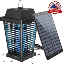 Mosquitos Exterminador De Insectos Solar Electrico Mata Lampara Moscas Trampa US