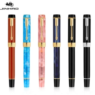 JinHao 100 Little Century Series Resin Fountain Pen Arrow Clip EF/F 0.38/0.5 Nib