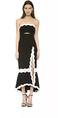 simkhai black and white dress JONATHAN $995 & Scallop Trim Midi Cocktail 6 Sizes:Medium (1200gm)