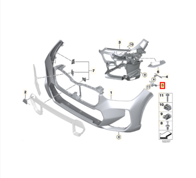 NEW GENUINE BMW X1 SERIES U11 FRONT BUMPER BOTTOM BRACKET LEFT N/S  