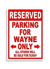 Personalized Parking Sign Wall Decal Metal Sign No Parking Customized for Wayne