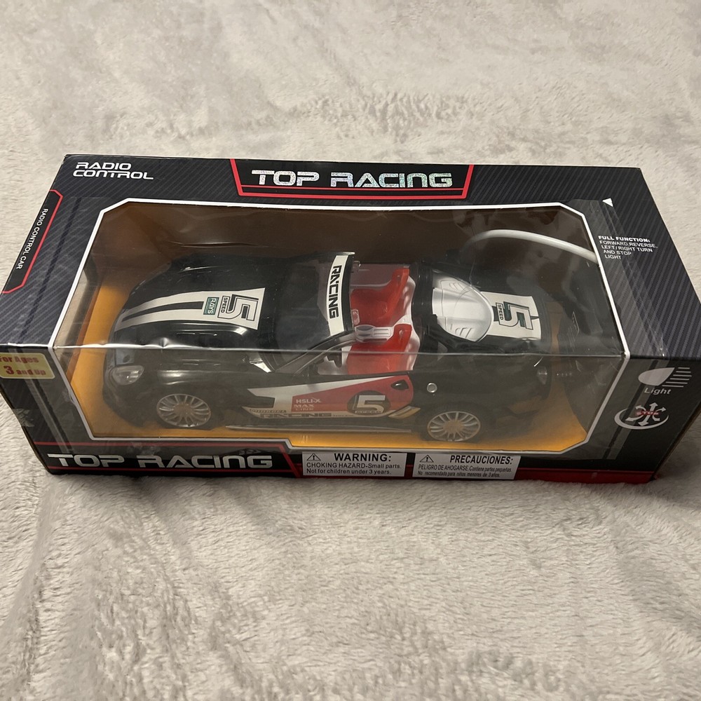 Top Racing Radio Control Car Full Function Black For Ages 3 And Up New
