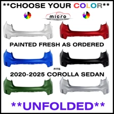 NEW REAR BUMPER FOR 2020-2025 COROLLA SEDAN PAINTED *CHOOSE YOUR COLOR TO1100353