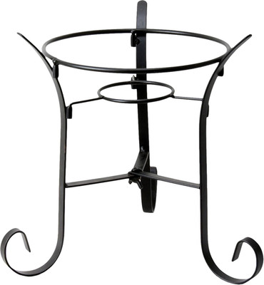 10 Inch Tall Metal Stand Fits One 8 Inch or 10 Inch Gazing Globe, Black