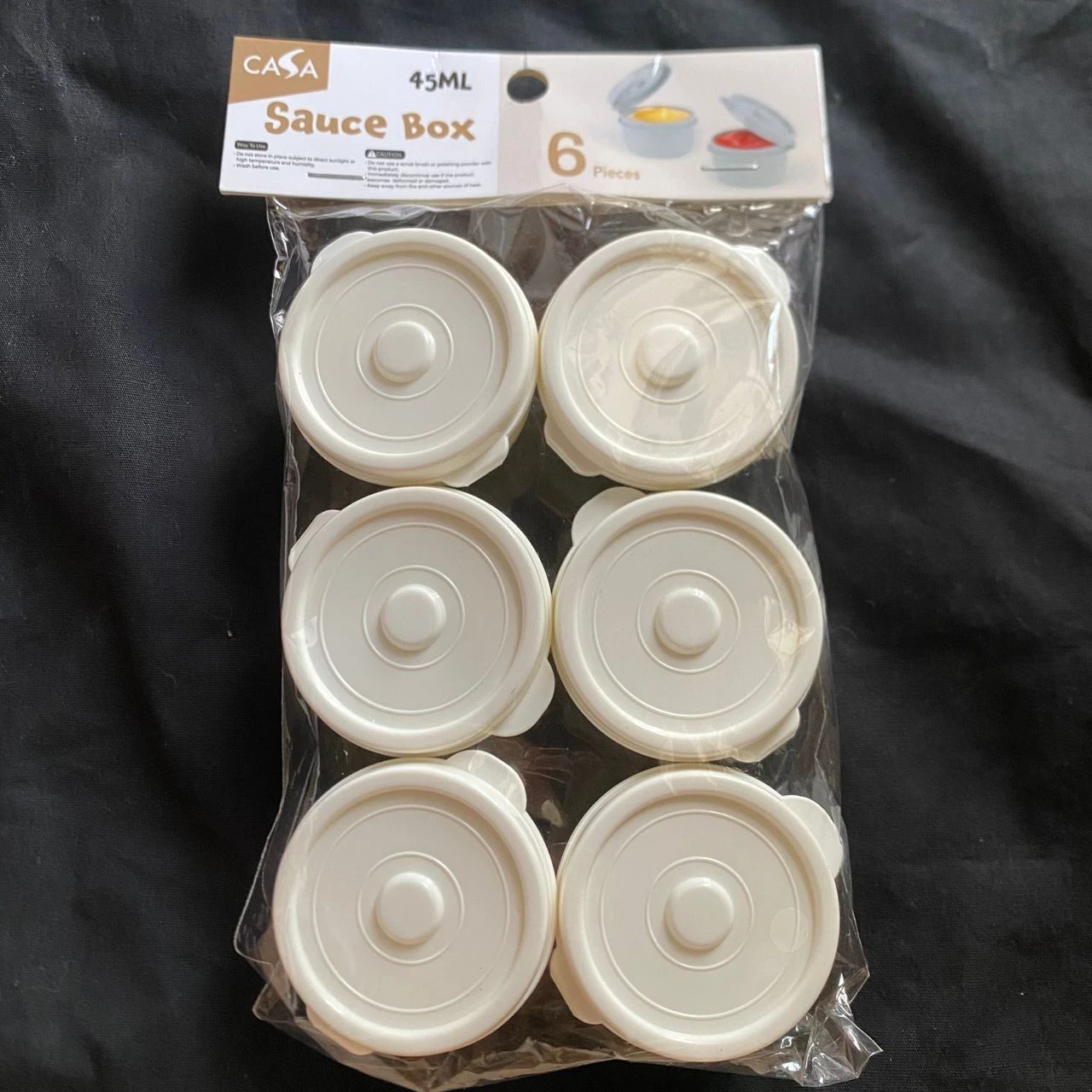 6Pcs Small Plastic Sauce Boxes with Lid