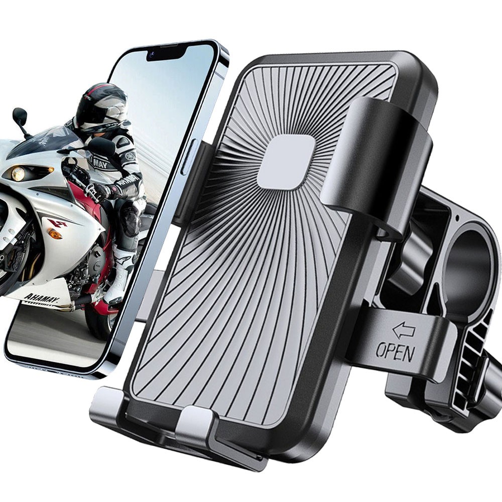 Motorcycle Phone Mount Auto Lock Anti-Shake Bike Phone Holder For Cell Phone GPS