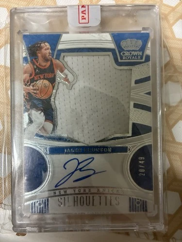 Jalen Brunson Patch Autograph Crown Royals Silhouettes On Card Auto Game Used