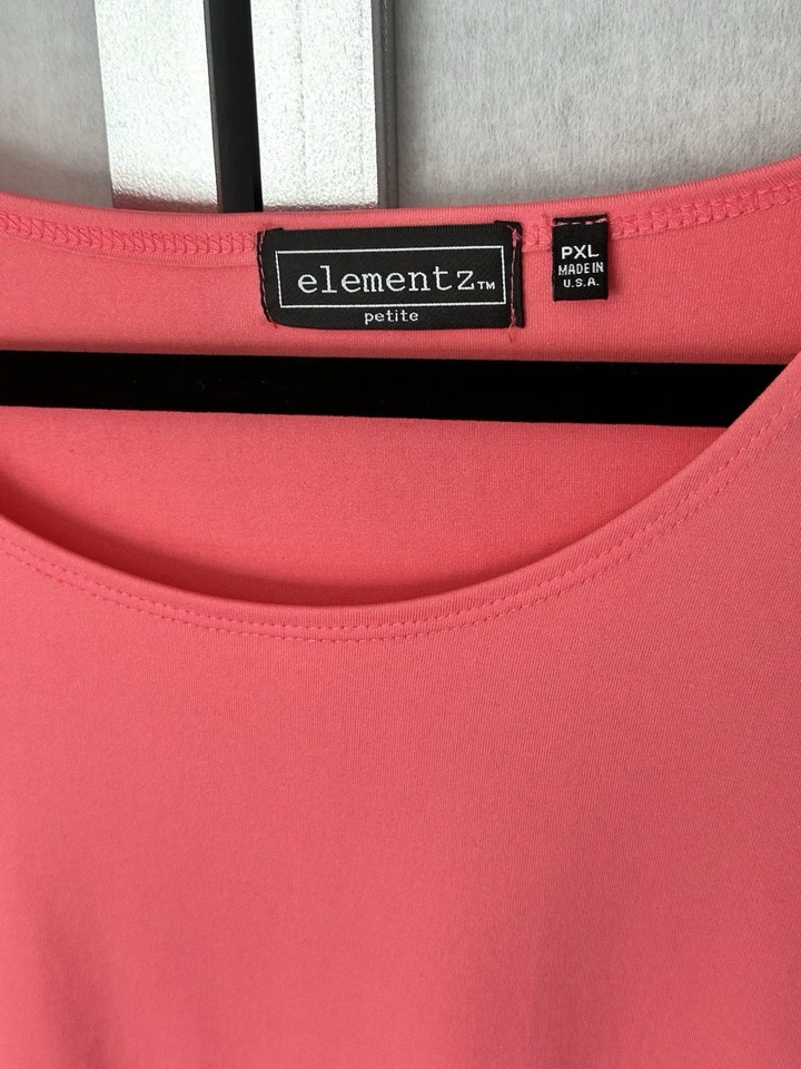 Elementz Women’s Pink Short Sleeve Top Petite Large NWT - Image 3 of 4