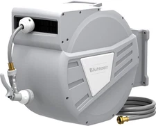 Blütezeit Retractable Garden Hose Reel 5/8'' x 100 ft, Heavy Duty Hose Reel Wal