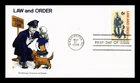 DR JIM STAMPS US COVER LAW AND ORDER FIRST DAY ISSUE COVER CRAFT CACHET