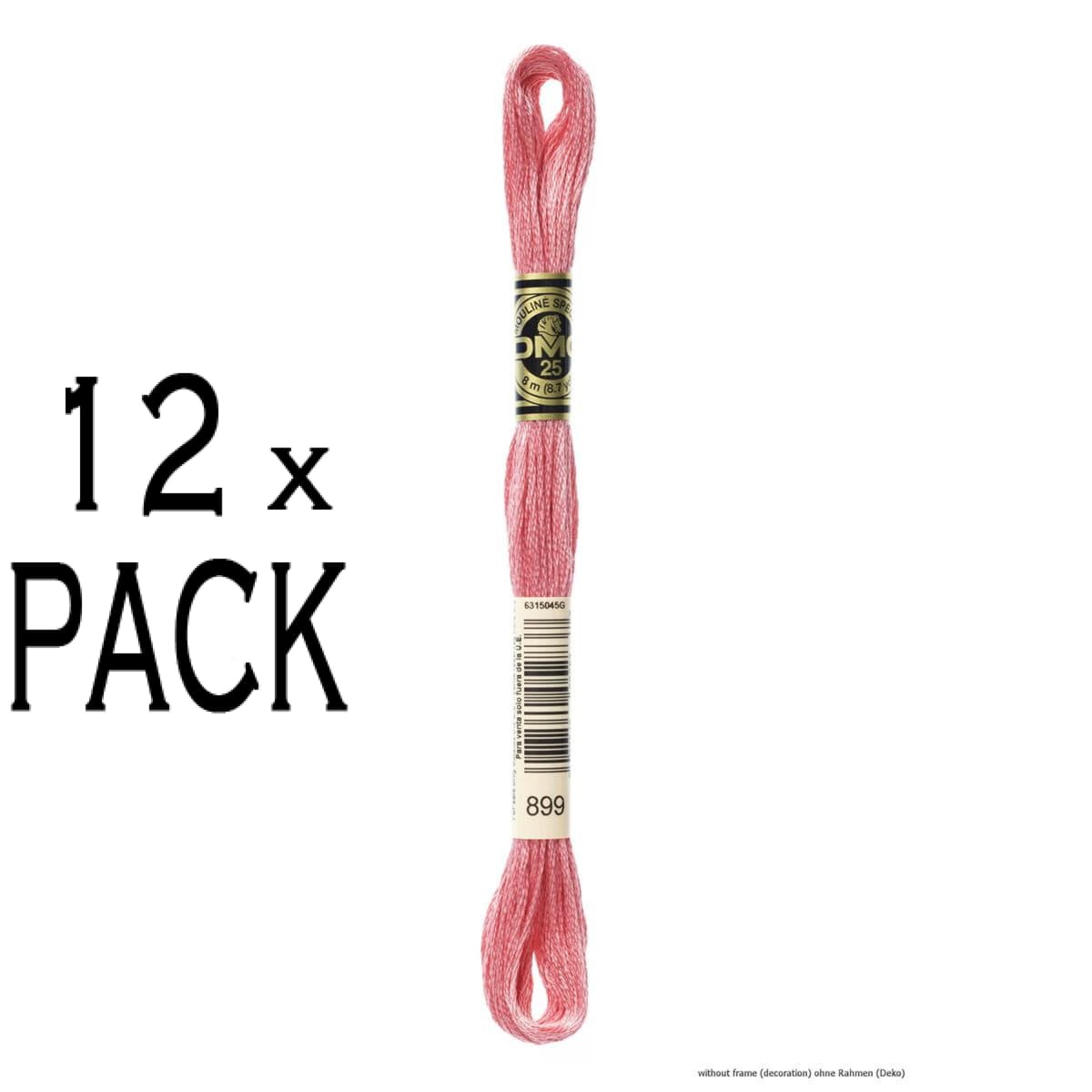 12x DMC Embroidery thread Mouline Special 117MC -899, 6 stranded, 8m