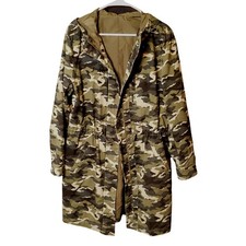 Long Camouflage Hooded Jacket Coat