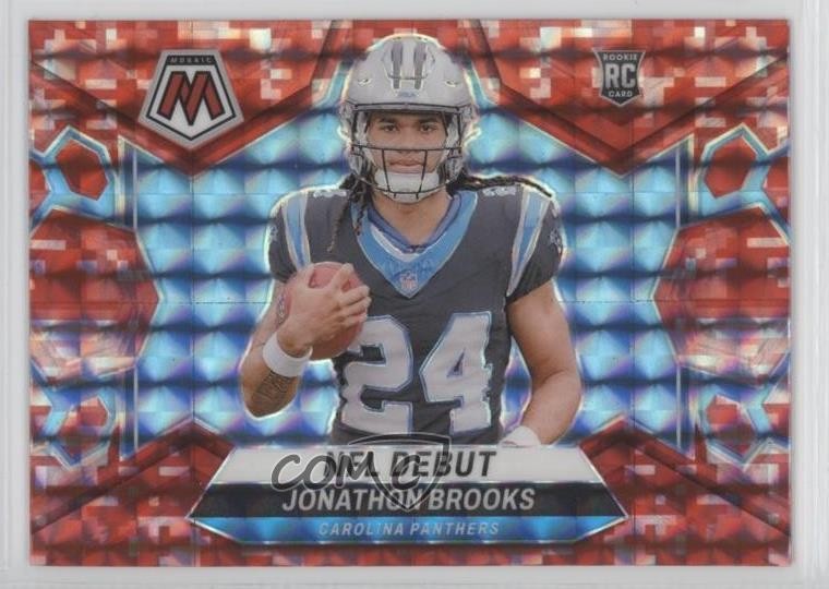2024 Panini Mosaic NFL Debut Red Camo Prizm Jonathon Brooks #276 Rookie RC 1ca6