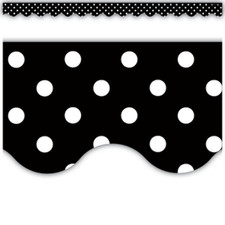 Teacher Created Black Polka Dots Scalloped Border Trim TCR 4671