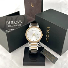 Bulova Futuro 98D151 Modern Silver Dial Diamond Calendar Men's Quartz Watch 42mm