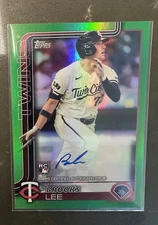 2025 Topps Series 1 Brooks Lee #317 Green Rainbow /99 (RC) Auto