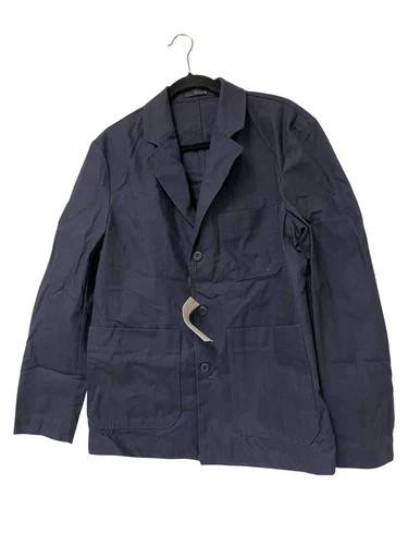 Zara Mens Textured Herringbone Overshirt Blazer M Navy Blue 5070/700 NWT video thumbnail